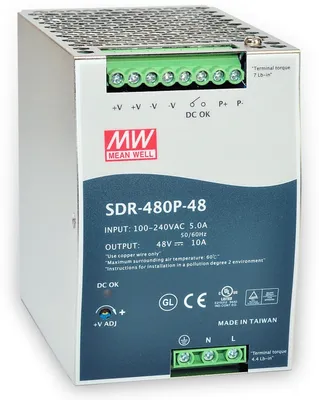 Produktbild von Meanwell Mean Well SDR-480 series SDR-480-48 - Netzteil (DIN-Schienenmontage möglich)