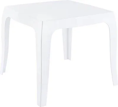 Produktbild von Terrasse-Tisch - Quadratisch - Kunststoff - Außen - UV-Resistente - Wetterfest - Weiss - 51x51x43cm