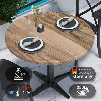 Produktbild von JAMAIKA | Bistro Außen Tischplatte | Ø 70 cm | Sheesham | Rund | Topalit Tischplatte