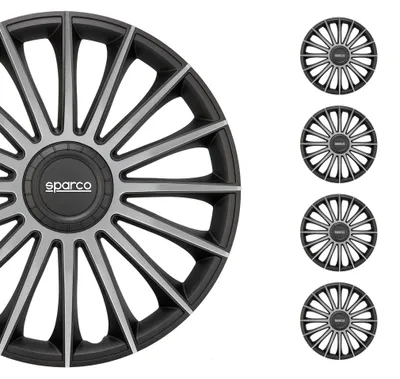 Immagine prodotto di Coprimozzi Sparco 15 pollici Treviso nero argento 4 pz