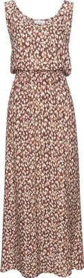 Produktbild von VIVANCE Maxikleid mit tiefem Rückenausschnitt aus gewebter Viskose braun-creme bedruckt Größe 38