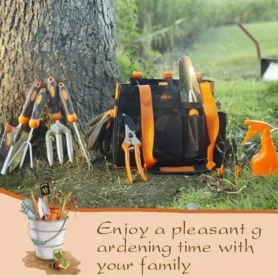 Produktbild von Famanu Gartenwerkzeugset 13-teilig - Edelstahl mit Aufbewahrungstasche