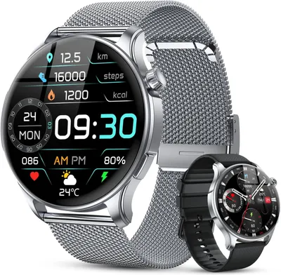 Produktbild von Smartwatch mit Telefonfunktion Bluetooth Anruf Armbanduhr uhr Wasserdicht Fitness tracker mit Herzfrequenz Schlafmonitor Schrittzähler Sportuhr