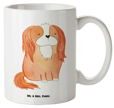 Produktbild von Mr. & Mrs. Panda Keramiktasse Hund Cavalier King Charles Spaniel - Weiß - Geschenk, Große Tasse, Sprüche, Spruch, Teetasse, Henkelbecher, großer becher, Cockerspaniel