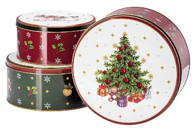 Obrázok produktu pre Hutschenreuther plechovky na sušienky 3-dielne Happy Wintertime