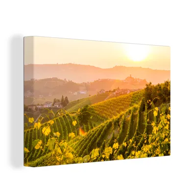 Produktbild von OneMillionCanvasses® - Leinwandbilder - 150x100 cm, Italien - Weinberg - Sonne, Wandbilder Kunstdruck Wanddekoration