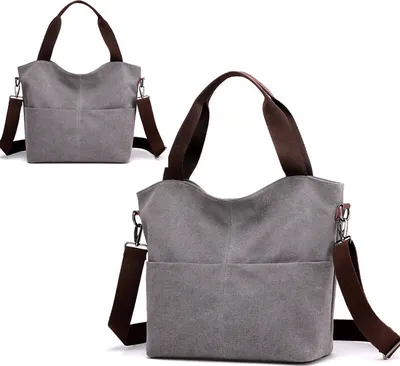 Image de Canvas Sacs à bandoulière Sac de transport en similicuir - Type C/gris