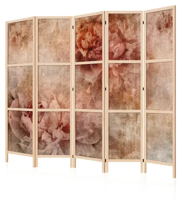 Zdjęcie produktu dla LUMASOUL Parawan jednostronny, parawan do wnętrz, motyw kwiatowy w stylu japońskim, 225 x 172 cm