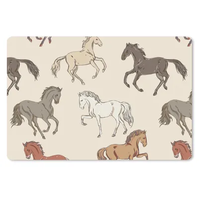 Produktbild von MuchoWow® Schreibtischunterlage Pferde - Rosa - Grau - Mädchen - Kinder - Mädchen 60x40 cm - XXL Mauspad - Großes Mauspad