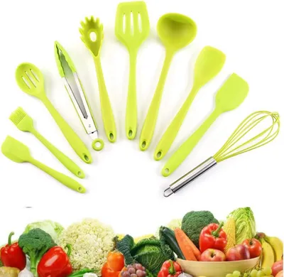 Productafbeelding van Keukenaccessoires, anti-aanbak pan, siliconen, warmtebestendig, groen, 5 kleuren