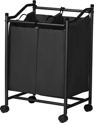 Obrázek produktu pro Třídicí vozík 90 l, černý, 2 přihrádky