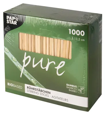 Produktbild von 1000 Rührstäbchen, Bambus "pure" 13,5 cm x 3 mm