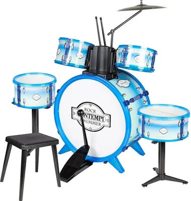 Produktbild von Bontempi Blue Child Musical 5 Drums With Stool Batterie Blau Blau One Size