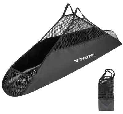 Produktbild von Fischwaage Tasche faltbar, Karpfensack zum Wiegen, mit Maßband, braun, für Angelwettbewerbe