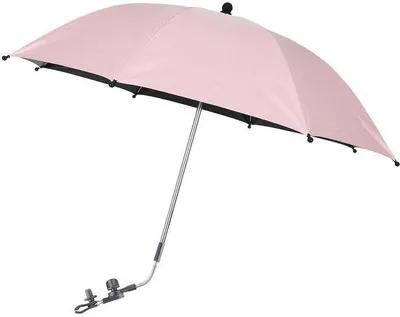 Immagine prodotto di Ombrellino per passeggino, diametro 75 cm, rosa, con morsetto e clip, protezione UV 50+
