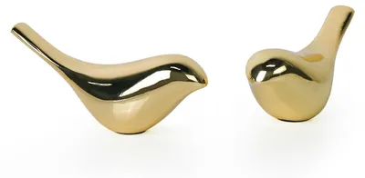 Goldene Vogelornamente aus Messing, 1 Paar, 10x5x4 cm