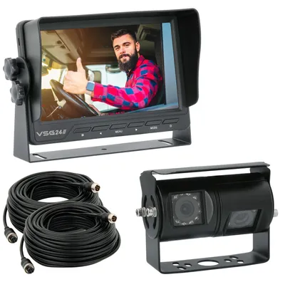 Produktbild von 7" Rückfahrkamera Set ADVANCED | Multiscreen-Monitor mit Doppellinsenkamera 90°,120° Blickwinkel Transporter, Wohnmobil & LKW RVS-24561