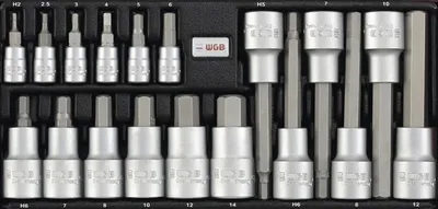 Produktbild von 1/4 + 1/2" Steckschlüssel-Garnitur WGB, 18-tlg"