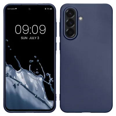 Produktbild von kwmobile Handyhülle für Samsung Galaxy A56 5G Hülle - Silikon Case metallisch schimmernd - Schutzhülle Cover - Metallic Blau
