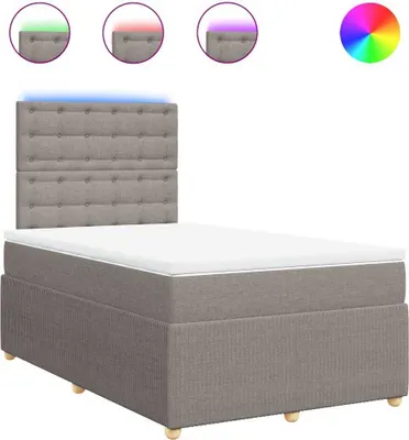 Imagen del producto de Cama con somier y colchón vidaXL, color taupe, 120x200 cm, tapizada en tela