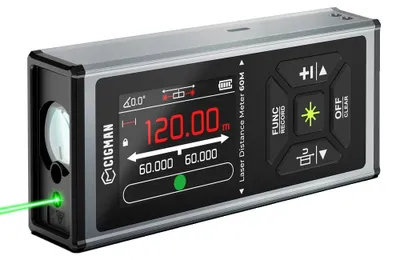 Zdjęcie produktu dla Laserowe urządzenie pomiarowe, pomiary dwukierunkowe, akumulator, CIGMAN CD-60G
