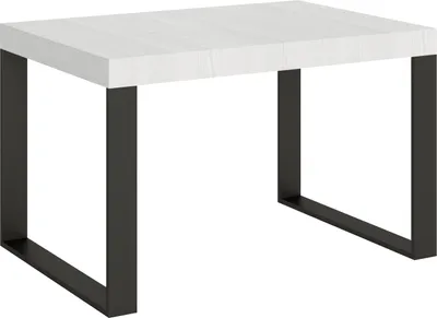 Zdjęcie produktu dla Stół rozkładany 90x130/390 cm Tecno Biały Jesion z ramą w kolorze antracytowym