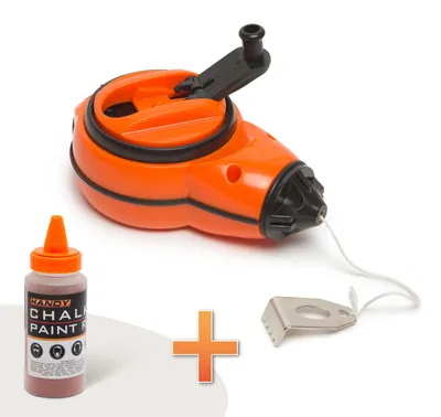 Produktbild von Kreideschnur-Set mit Kreidepulver - Professionelle Kreideschnur mit Hebelmechanismus - 30 m Schnur - Nachfüllbar mit roter Kreide - Für Bau-, Renovierungs- und Zimmererarbeiten [11111]