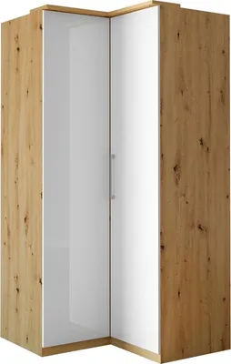 Immagine prodotto di Armadio angolare Optima 109x64x216cm bianco lucido a 2 ante