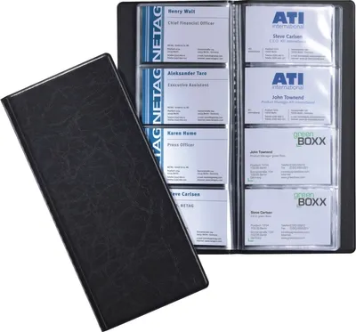 Produktbild von Visitenkartenringbuch Visifix 253x115mm schwarz Packung mit 10 Stück