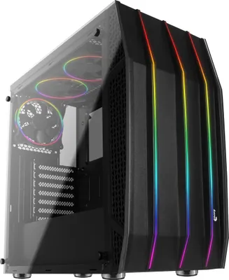 Produktbild von AEROCOOL ADVANCED TECHNOLOGIES Geh AeroCool Midi Klaw Black ATX/micro-ATX/min-ITX RGB - Midi/Minitower - ATX