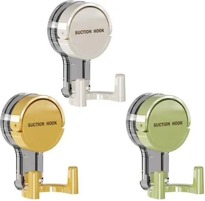 Immagine prodotto di Set di 3 ganci autoadesivi Unyqoos® con doppio gancio – capacità di carico fino a 5 kg, bianco/giallo, per bagno e cucina, adatti per piastrelle e vetro, senza necessità di foratura
