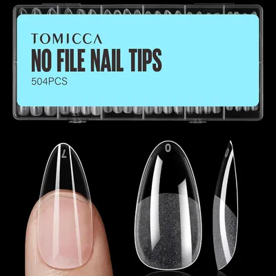 Produktbild von Nageltips Almond Medium 504 Stück für Gelnägel Nagelverlängerung Nail Art DIY 12 Größen