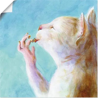Produktbild von ARTland Poster Naschkatze Größe: 40x40 cm