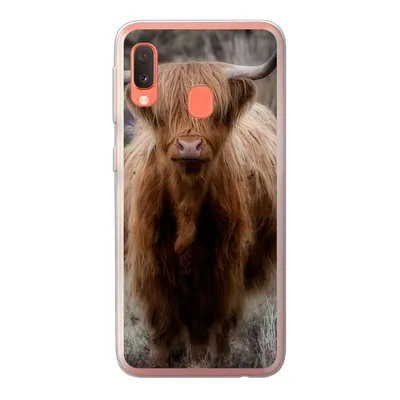 Produktbild von MuchoWow® Handyhülle Schutzhülle Hülle für Samsung Galaxy A20e Schottischer Hochländer - Moos - Gras Silikon Softcase Handy Hülle - Abdeckung