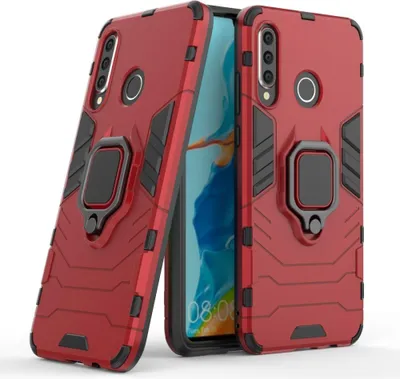 Produktbild von Huawei P30 Lite Hülle - Coverup Ring Ständer Back Cover - Rot