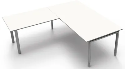 Produktbild von Schreibtisch Form5 200 200x100x68-82cm / Anbau 120x80cm weiß