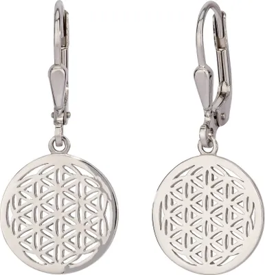 Produktbild von Paar Ohrhänger Blume des Lebens 925 Silber 12,6mm Lebensblume Damen Ohrringe