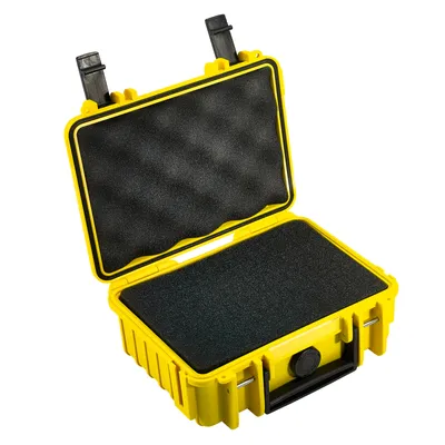 Productafbeelding van B&W Outdoor Case, type 500, geel, met schuimrubberen inlegstuk
