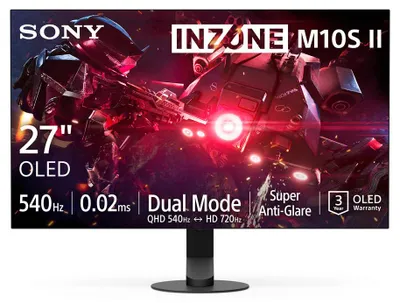 Produktbild von Sony INZONE M10S II, 67,3 cm (26.5"), 2560 x 1440 Pixel, Quad HD, OLED, 0,02 ms, Schwarz