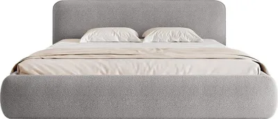 Produktbild von FEDVE Polsterbett Herat aus Bouclé-Stoff 180x200 cm, Silber