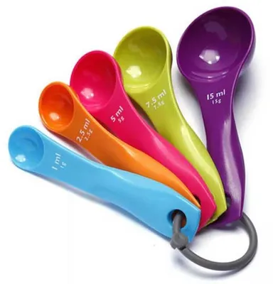 Produktbild von Messlöffel – Messlöffel-Set – 5-teilig – Messlöffel – Mehrfarbig – 5 Größen – Messen – Backlöffel – CHPN