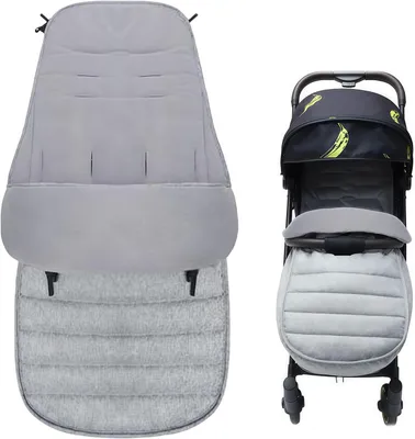 Immagine prodotto di Sacco termico impermeabile e removibile per passeggini e carrozzine, con cerniera; sacco invernale antiscivolo per passeggini e carrozzine, adatto a tutti i modelli, colore grigio