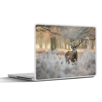 Produktbild von MuchoWow® Laptop Aufkleber Sticker Cover Hirsche - Tiere - Winter 32.5x23.5 cm - Sticker für Laptop - Selbstklebend