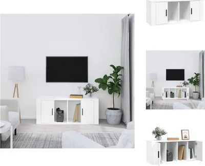 Produktbild von vidaXL TV-Schrank Weiß 100x35x40 cm Holzwerkstoff -  TV-Möbel