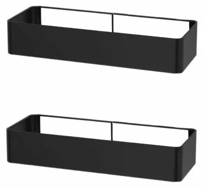 Produktbild von Duschregal Wandmontage Ohne Bohren Schwarz Eisen Ablage Badezimmer