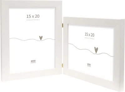 Immagine prodotto di Deknudt Telaio in plastica a due bracci, bianco, per 2 foto 15x20 cm