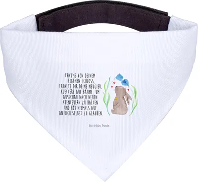 Produktbild von Mr. & Mrs. Panda Halstuch Für Hunde Hase Blume - Weiß - Geschenk, Schwangerschaft, Ostern, Hundehalstuch, Geburtstag, Kindergeburtstag, Taufe, Tuch, Hund, Kaninchen
