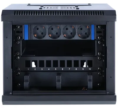 Produktbild von DSIT 4HE 10 Zoll Serverschrank mit Glastür - Set - 312x310x264mm (BxTxH)