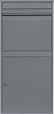 Produktbild von Paketkasten Paketbox Anti-Diebstahl Paketbriefkasten Grau Postbox Postkasten Stahl Abschlißbar 2 Schlüssel Paket Lieferung Wandmontage Scanbarer Barcode GRATIS Schraubenzieher Befestigungssatz
