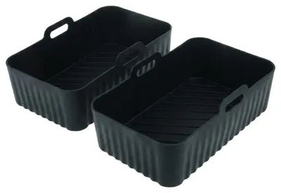 Produktbild von vhbw 2x Korbeinsatz kompatibel mit Ninja AirFryer AF500EU Heißluftfritteusen - 20 x 13 x 7 cm, Silikonform, BPA-frei, Spülmaschinenfest